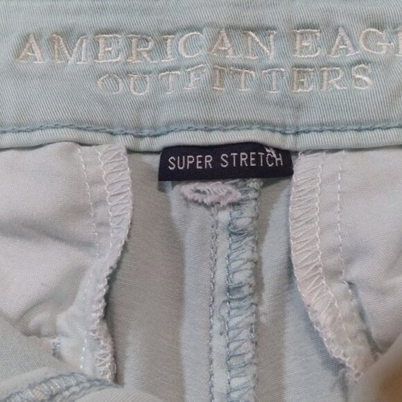 American Eagle Womens MIDI Short Shorts Size 2 Twill Super Stretch Blue - Picture 11 of 13